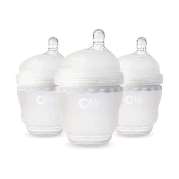 Combo 1 Đệm chống trào ngược cho bé Animo B2111_AR002 (Xanh,65x65x20cm) và 1 Bình sữa Olababy silicone cổ rộng 120ml (Trắng)