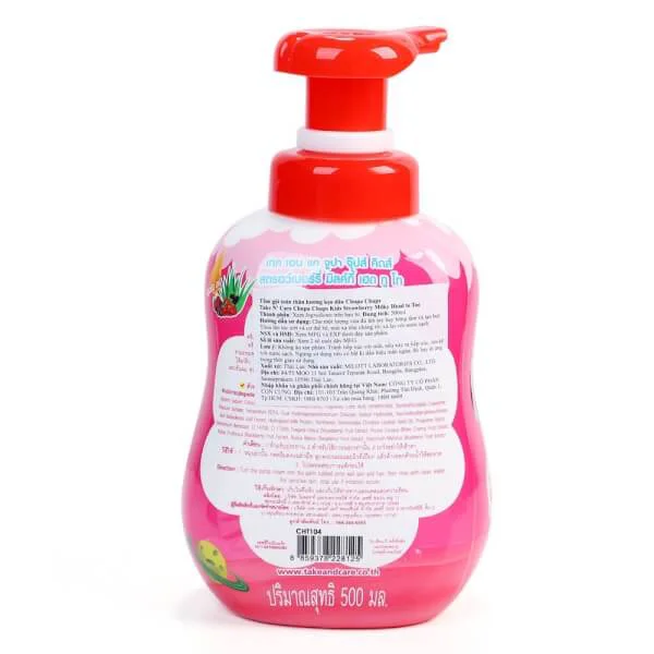 Combo 2 Tắm gội toàn thân hương kẹo dâu Chupa Chups 500ml