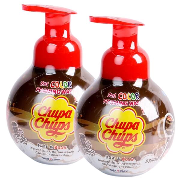 Combo 2 Tắm gội toàn thân tạo bọt hương kẹo socola Chupa Chups 350ml