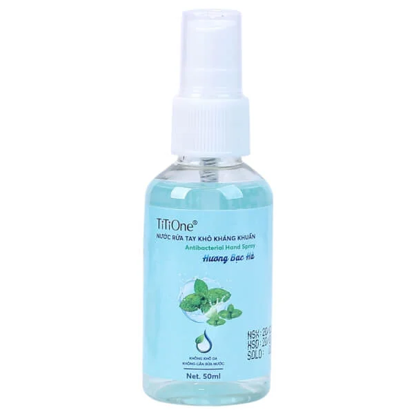 Nước rửa tay khô kháng khuẩn dạng xịt Titione 50ml