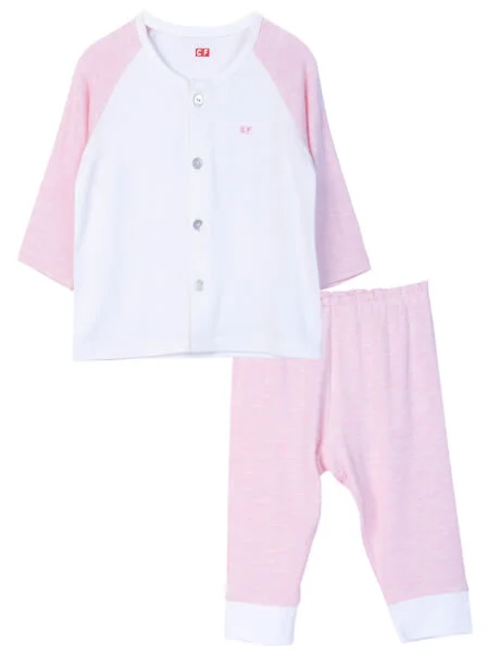 Bộ sơ sinh dài vải kháng khuẩn CF I0820016 (3M/6M/9M,Hồng)