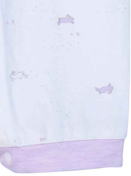 Body sơ sinh dài vải kháng khuẩn CF I0820022 (3M/6M/9M/12M,Tím họa tiết)