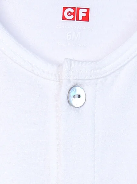 Bộ sơ sinh ngắn vải kháng khuẩn CF I0820013 (3M/6M/9M,Trắng)