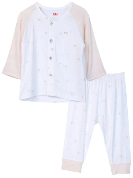 Bộ sơ sinh dài vải kháng khuẩn CF I0820018 (3M/6M/9M,Vàng họa tiết)