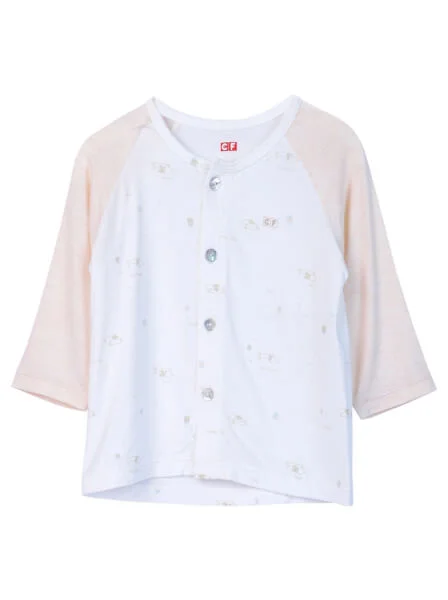 Bộ sơ sinh dài vải kháng khuẩn CF I0820018 (3M/6M/9M,Vàng họa tiết)