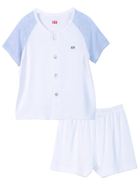 Bộ sơ sinh ngắn vải kháng khuẩn CF I0820015 (3M/6M/9M,Trắng)