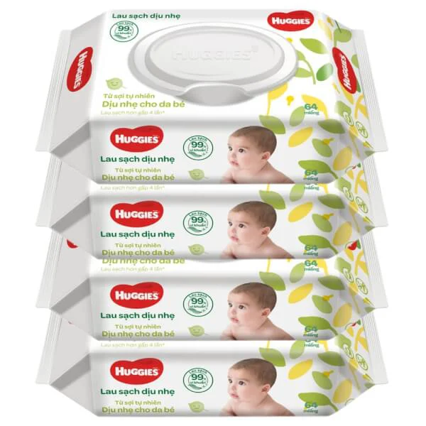 Combo 4 Khăn ướt Huggies 64 miếng