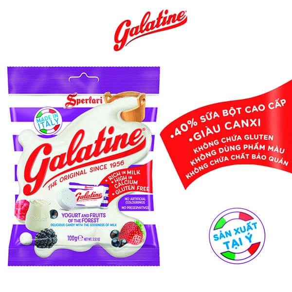 Kẹo sữa vị sữa chua và trái cây rừng Galatine 100g