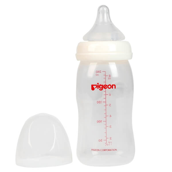 Combo 2 Bình sữa Pigeon nhựa PP Plus cổ rộng gồm 1 bình sữa 240ml (Giảm 15%) và 1 bình sữa 160ml