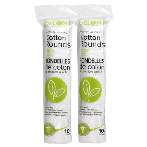 Combo 2 Bông Tẩy Trang cao cấp DELON Premium Cosmetic Cotton Rounds 100 miếng
