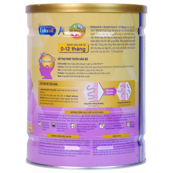 Sữa Enfamil A+ Gentle Care Infant Formula 800g (0-12 tháng)