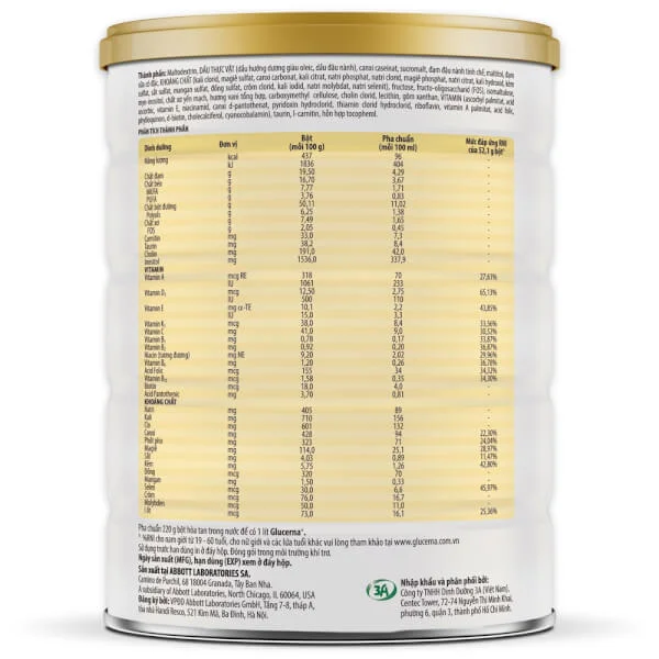 Thực phẩm dinh dưỡng y học Glucerna 850g hương vani