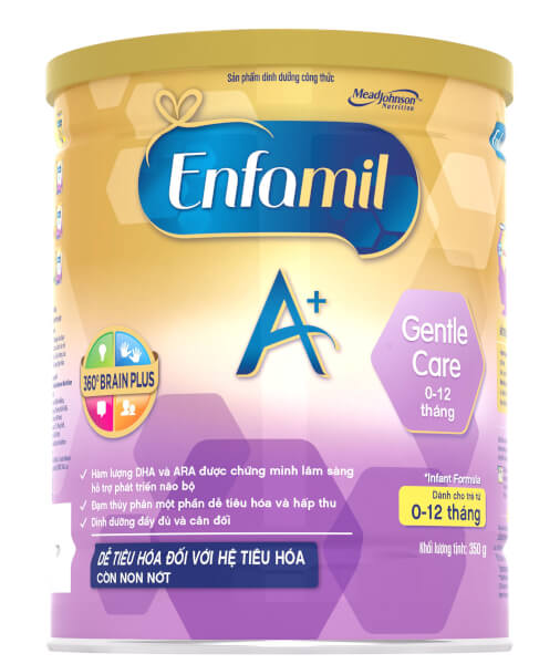 Combo 2 lon Sữa Enfamil A+ Gentle Care Infant Formula 350g (0-12 tháng)