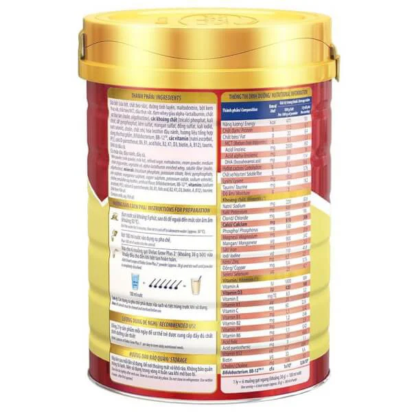 Sản phẩm dinh dưỡng Dielac Grow Plus 2+ 900g (2-10 tuổi)