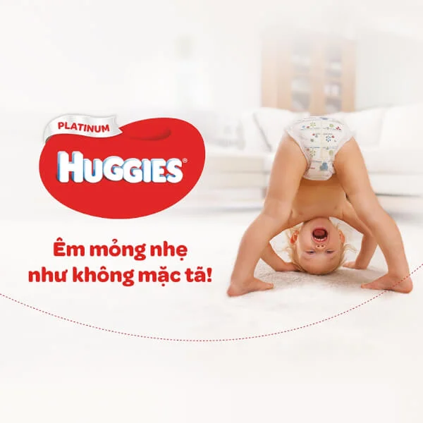 Bỉm tã quần siêu cao cấp Huggies Platinum size M 33 miếng (6-10kg)