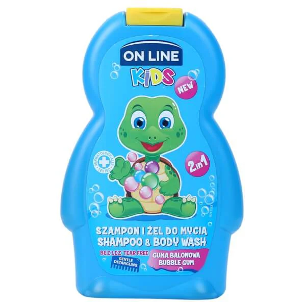 Sữa tắm và gội trẻ em On line Kids  Bubble Gum  250ml - kẹo Gum Xanh biển