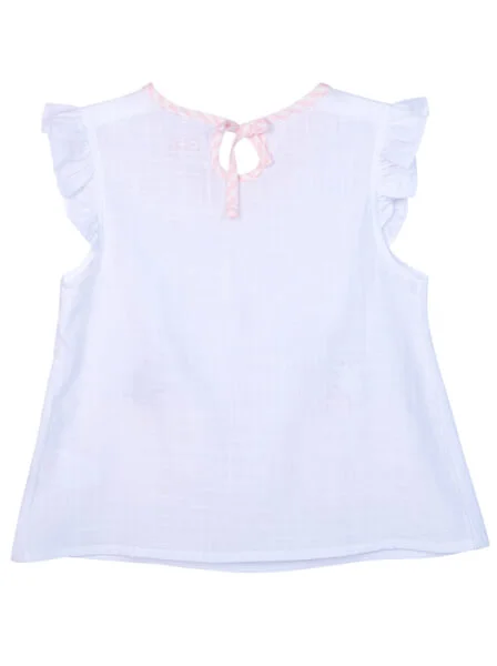 Bộ vải bé gái ngắn CF G0520023 Trắng