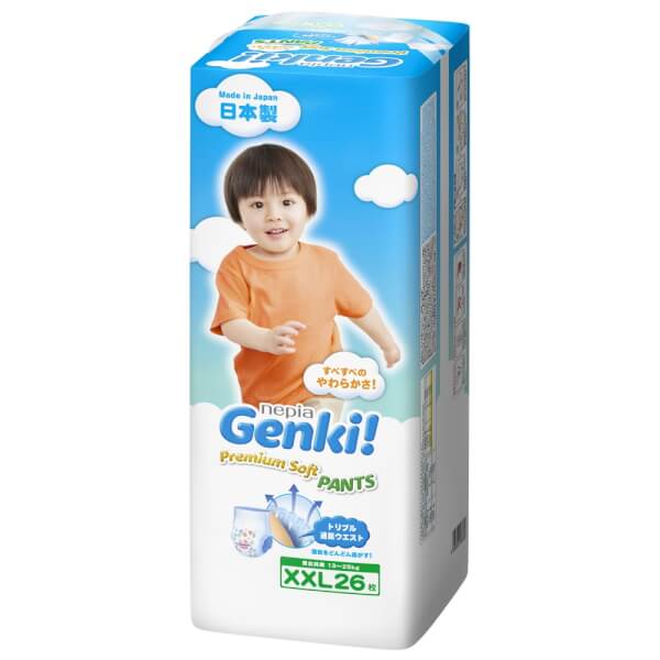 Combo 3 gói Bỉm tã quần Genki size XXL 26 miếng (13-25kg)