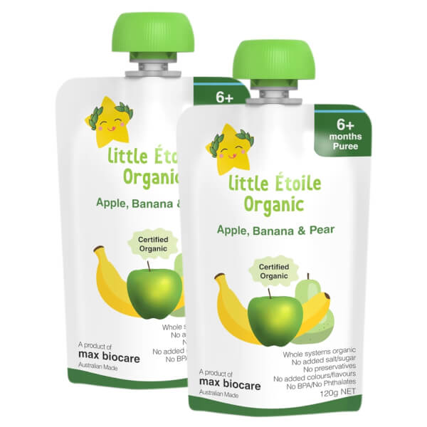 Combo 2 Thực phẩm dinh dưỡng hữu cơ Little Étoile Organic Apple, Banana