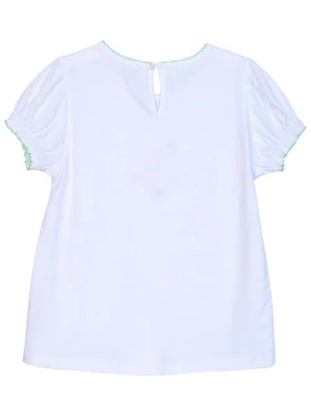 Bộ thun mặc nhà bé gái ngắn CF G0820011 Trắng