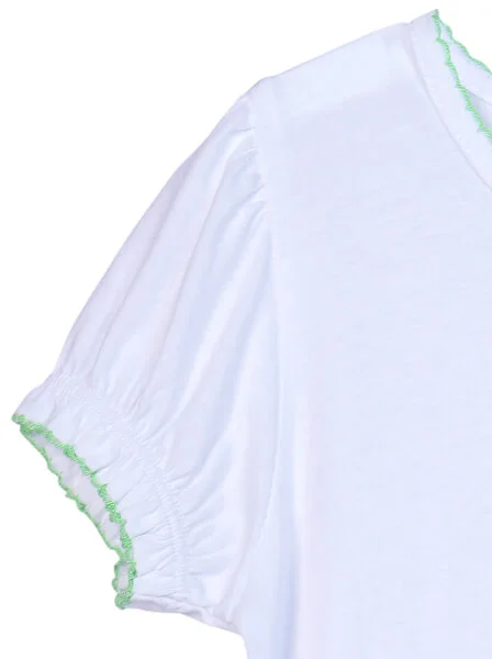 Bộ thun mặc nhà bé gái ngắn CF G0820011 Trắng