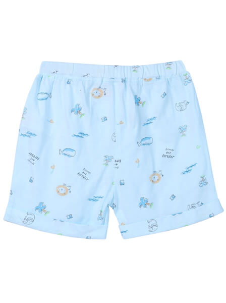 Bộ áo quần thun bé trai ngắn CF B0820014 (Xanh)