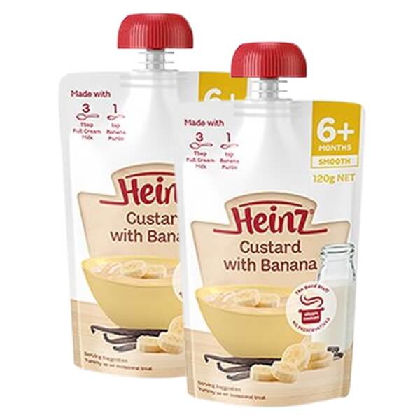 Combo 2 Custard với chuối dành cho trẻ từ 6 tháng trở lên - Heinz Custard with banana 120g
