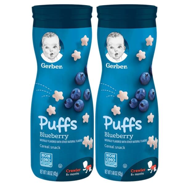 Combo 2 Bánh ăn dặm Gerber Puffs Việt Quất