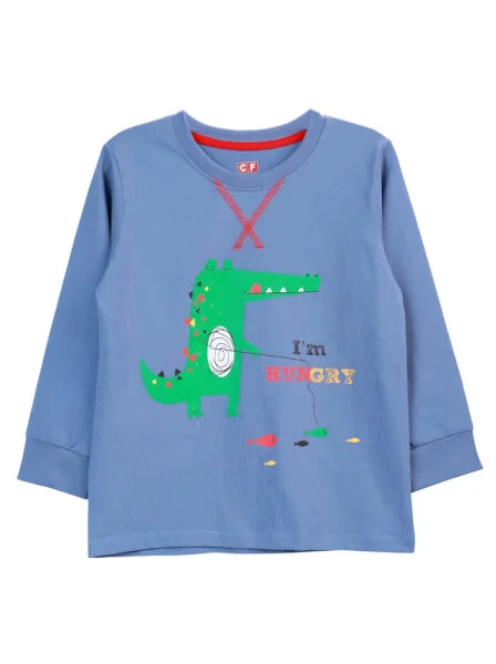 Bộ thun bé trai dài CF B0420042 (Xanh)