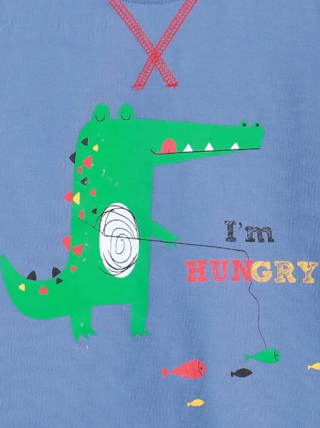 Bộ thun bé trai dài CF B0420042 (Xanh)