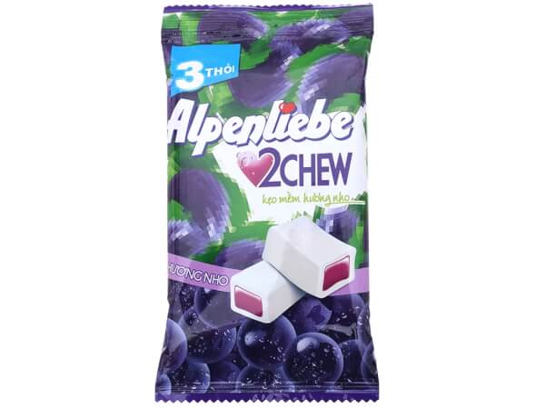 Alpenliebe 2 chew - kẹo mềm hương nho 73.5g