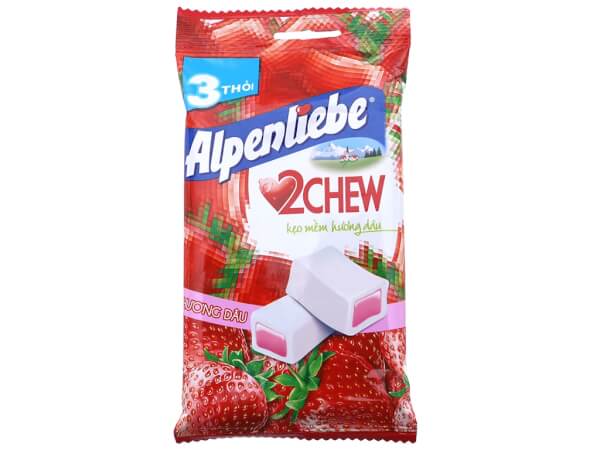 Alpenliebe 2 chew - kẹo mềm hương dâu 73.5g