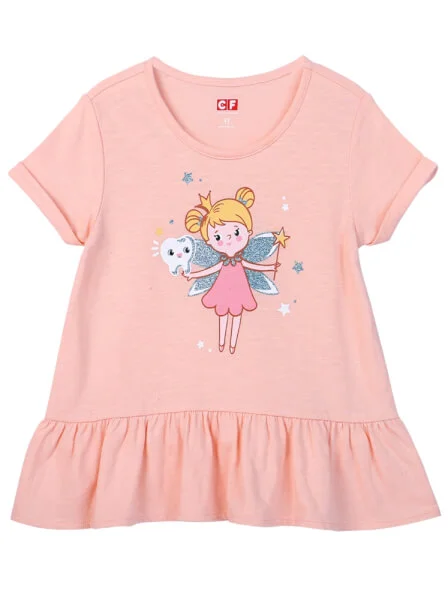 Bộ thun bé gái ngắn CF G0620013 (Cam)