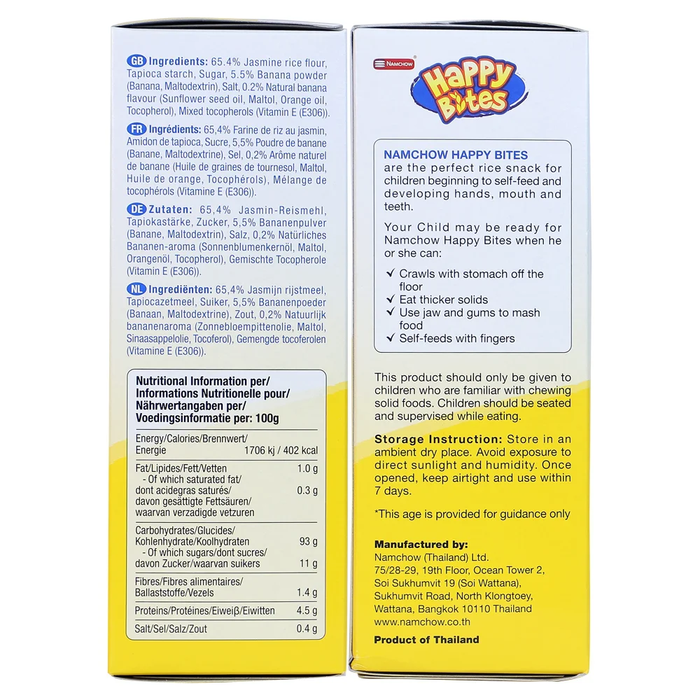 Combo 2 Bánh Gạo Ăn Dặm Cho Trẻ Em Happy Bites Chuối 50g