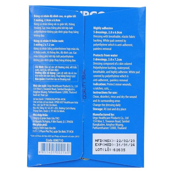 Băng keo cá nhân cho gia đình - Urgo Family - 10 miếng
