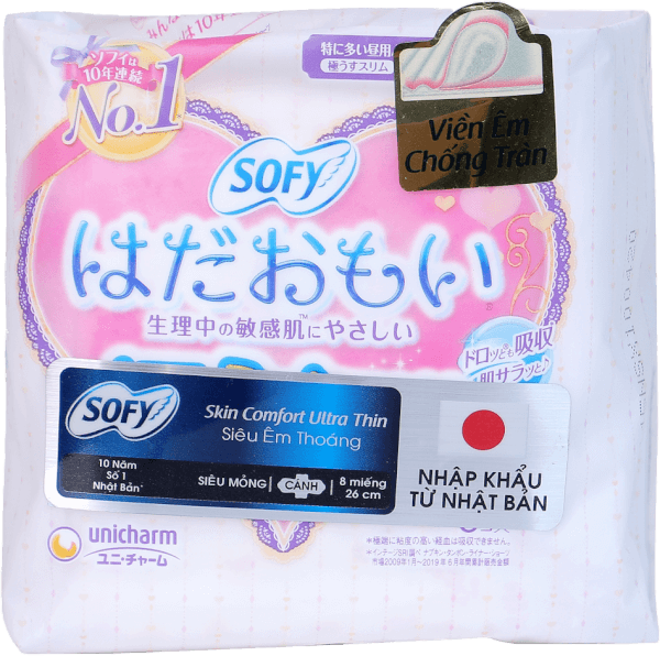 Băng vệ sinh Sofy Skin Comfort Ultra Thin cánh 26cm 8 miếng