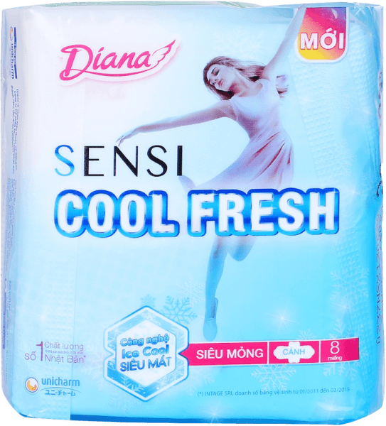 Băng vệ sinh Diana Sensi Cool Fresh Siêu Mỏng Cánh 23cm