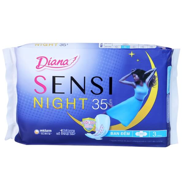Băng vệ sinh Diana Sensi Night 35cm (3 miếng)