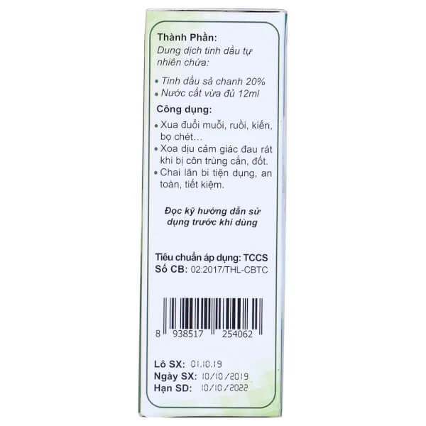 Tinh dầu đuổi muỗi Anti-In dạng lăn 12ml