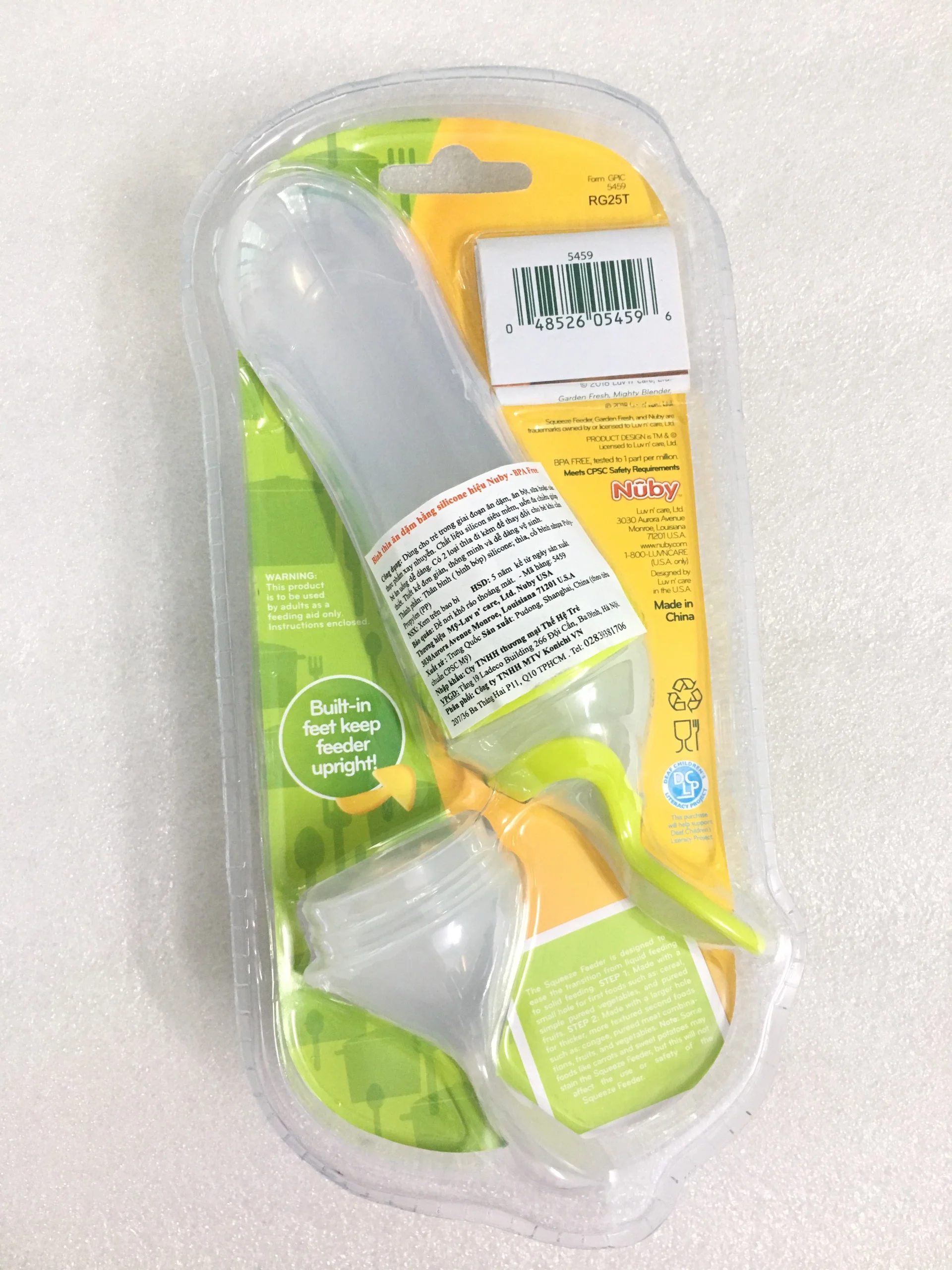 Bình thìa ăn bột Nuby, 2 bước hoàn toàn mới. (Xanh lá cây)