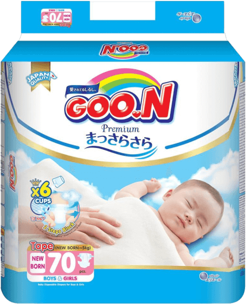 Bỉm tã dán Goon Premium size Newborn 70 miếng (dưới 5kg)