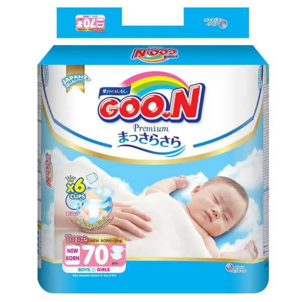 Bỉm tã dán Goon Premium size Newborn 70 miếng (dưới 5kg)