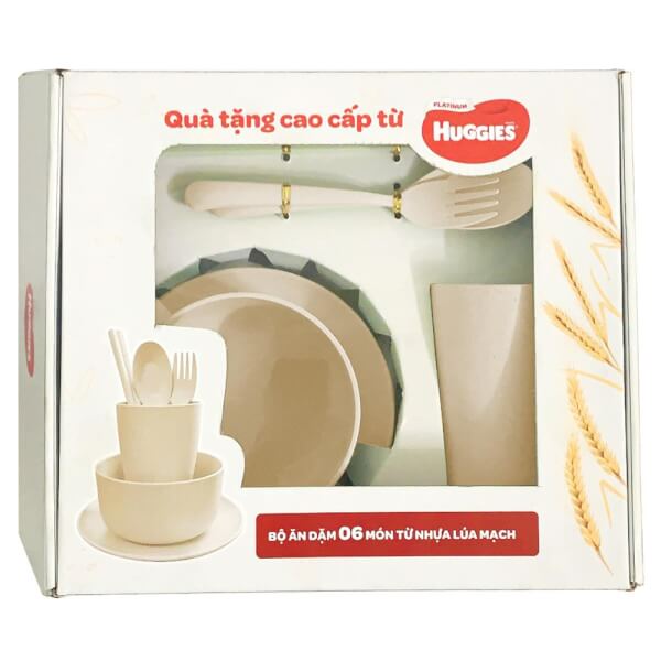 QT Huggies - Bộ ăn dặm nhựa lúa mạch