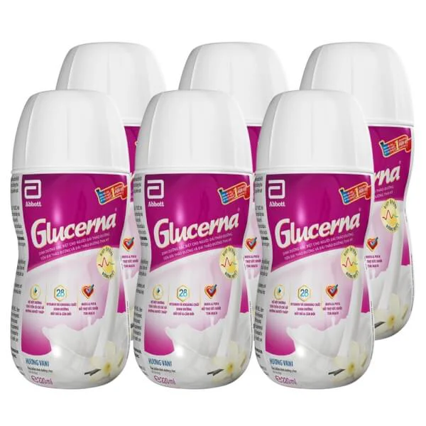 Thùng thực phẩm dinh dưỡng y học Glucerna 220ml (lốc 6 chai) - 5 lốc