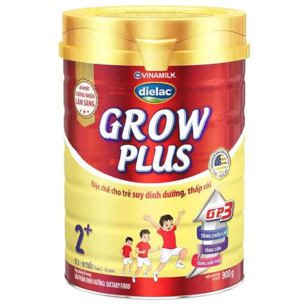 Combo 2 lon Sản phẩm dinh dưỡng Dielac Grow Plus 2+ 900g (2-10 tuổi)