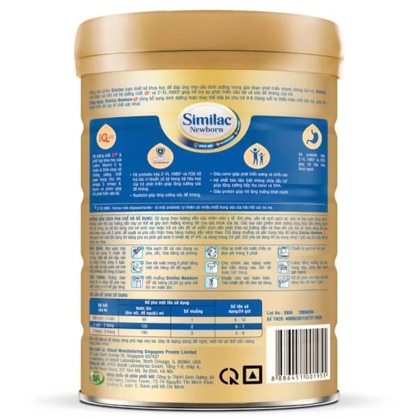 Combo 2 lon Sữa Similac Newborn Eye-Q 900g (0-6 tháng)