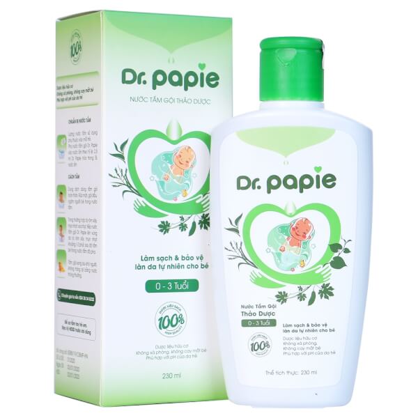 Combo 2 Nước tắm gội thảo dược Dr.Papie 230ml