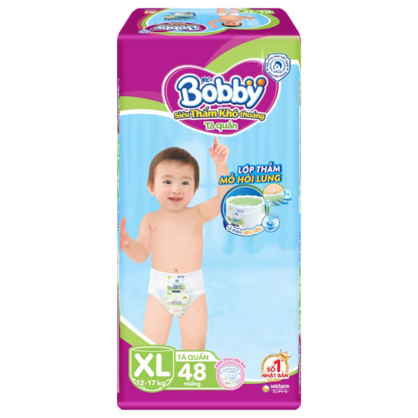 Bỉm tã quần Bobby size XL 46 miếng (12-17kg) (sản phẩm được giao với bao bì ngẫu nhiên)