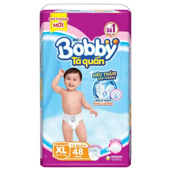 Bỉm tã quần Bobby size XL 46 miếng (12-17kg) (sản phẩm được giao với bao bì ngẫu nhiên)
