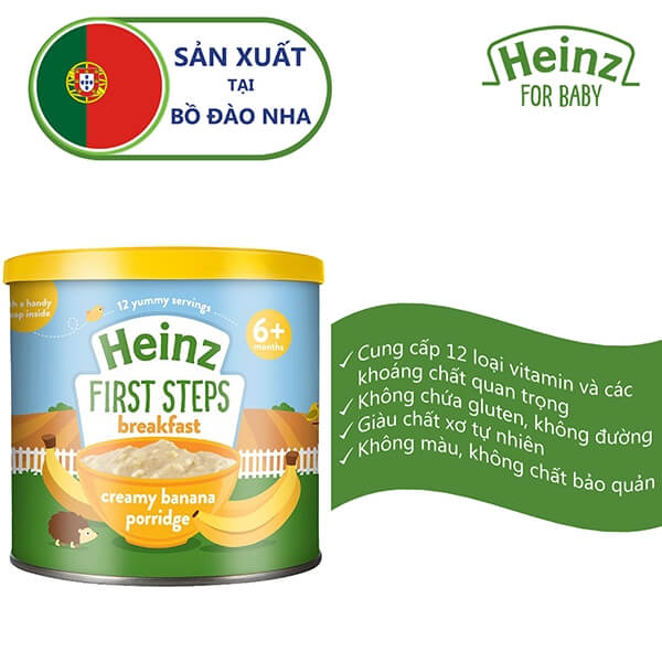 Cháo kem Chuối - Heinz Creamy Banana Porridge (bé trên 6 tháng)